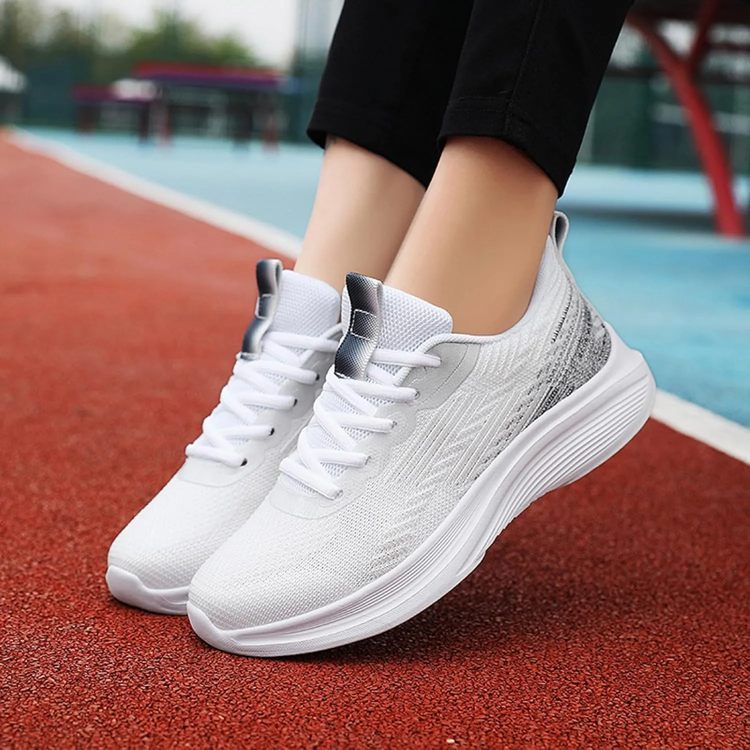 Arch Support Platform Sneakers for Women Non Slip Workout Fashion Tennis Running Sneakers Canvas Slip on Shoe
