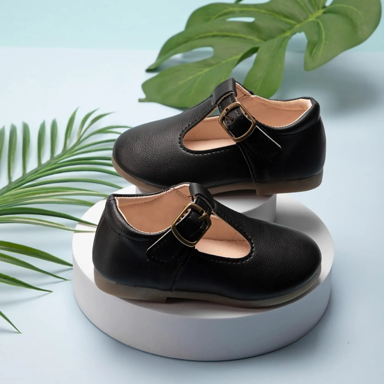 Baby Girl Mary Jane Dress Shoes School Oxford Flats for Kid Wedding Party Shoes T-Strap Uniform Shoes