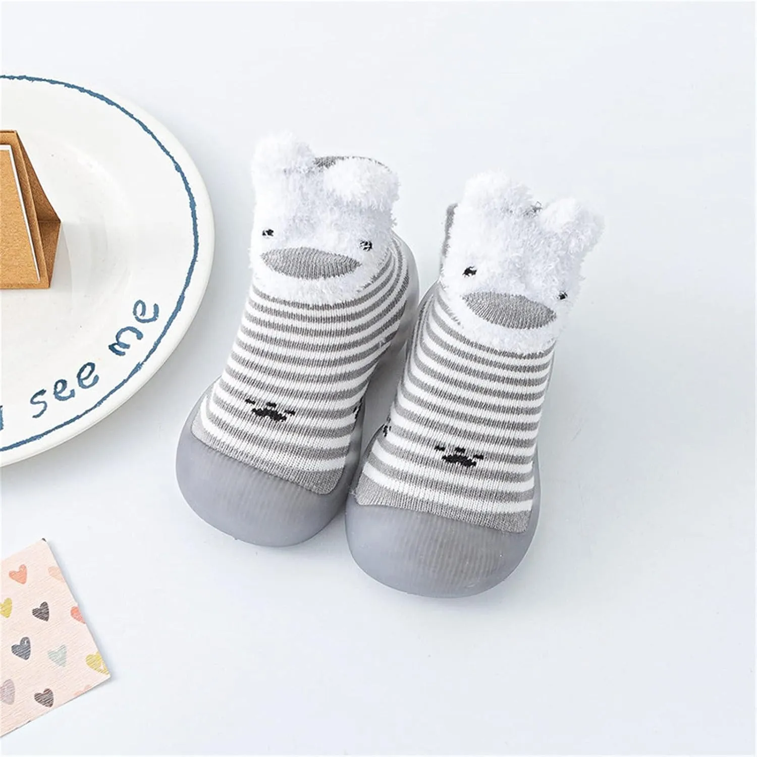 Baby Shoes Children Todller Shoes Autumn Winter Boys Girls Floor Sports Shoes Socks Shoes Flat House Shoes B