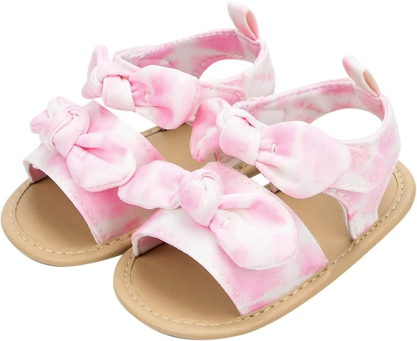 Baby Slippers Shoes Infant Girls Open Toe Bowknot Tie Dye Shoes First Walkers Shoes Summer Toddler Water Shoes Toddler 6