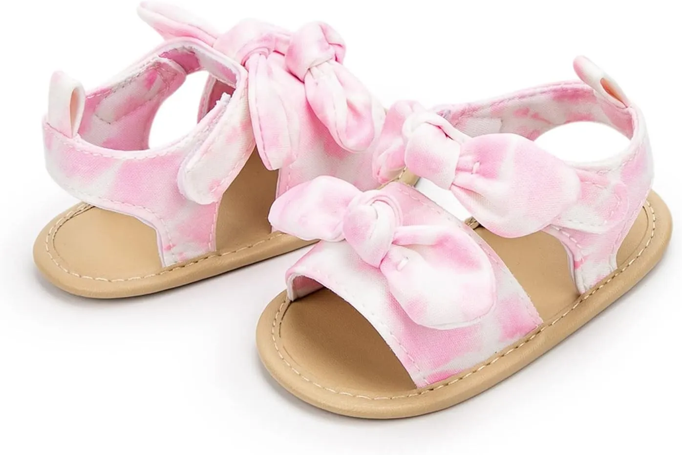 Baby Slippers Shoes Infant Girls Open Toe Bowknot Tie Dye Shoes First Walkers Shoes Summer Toddler Water Shoes Toddler 6