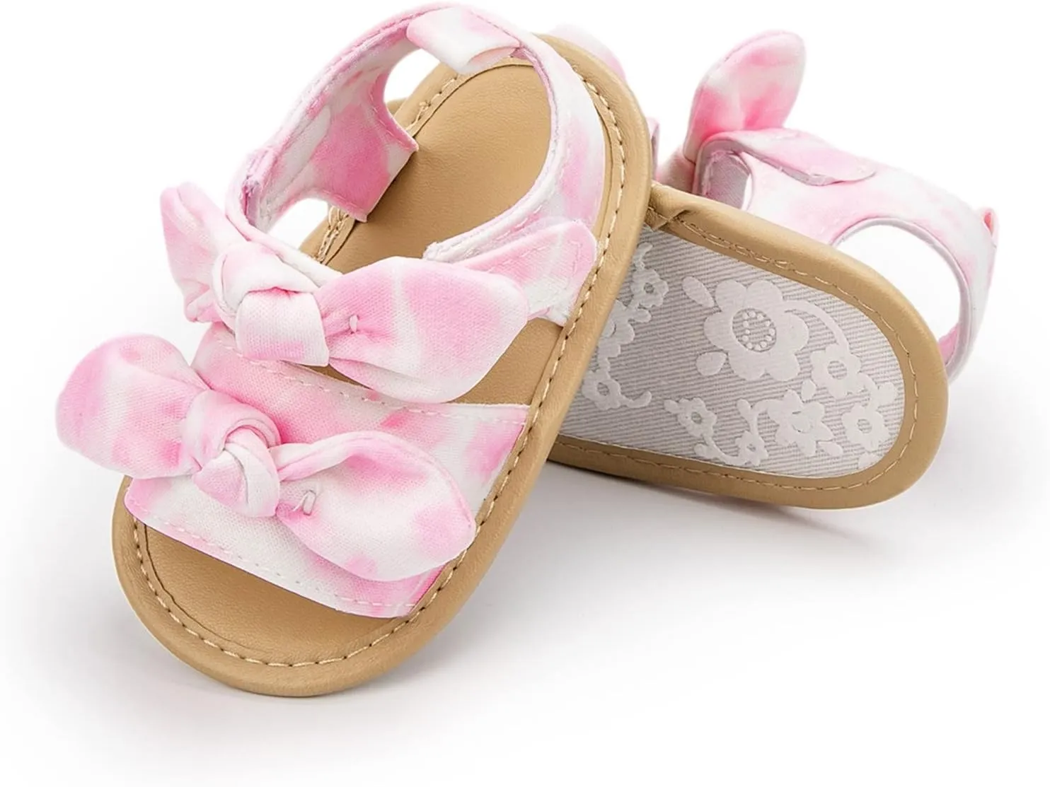 Baby Slippers Shoes Infant Girls Open Toe Bowknot Tie Dye Shoes First Walkers Shoes Summer Toddler Water Shoes Toddler 6