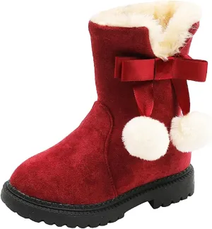 Boots for Girls Boys' Snow Boots Winter Boots Ankle Boots Kid Boots Warm Fur Anti-Slip Shoes Water Resistance Hook Loop Boots