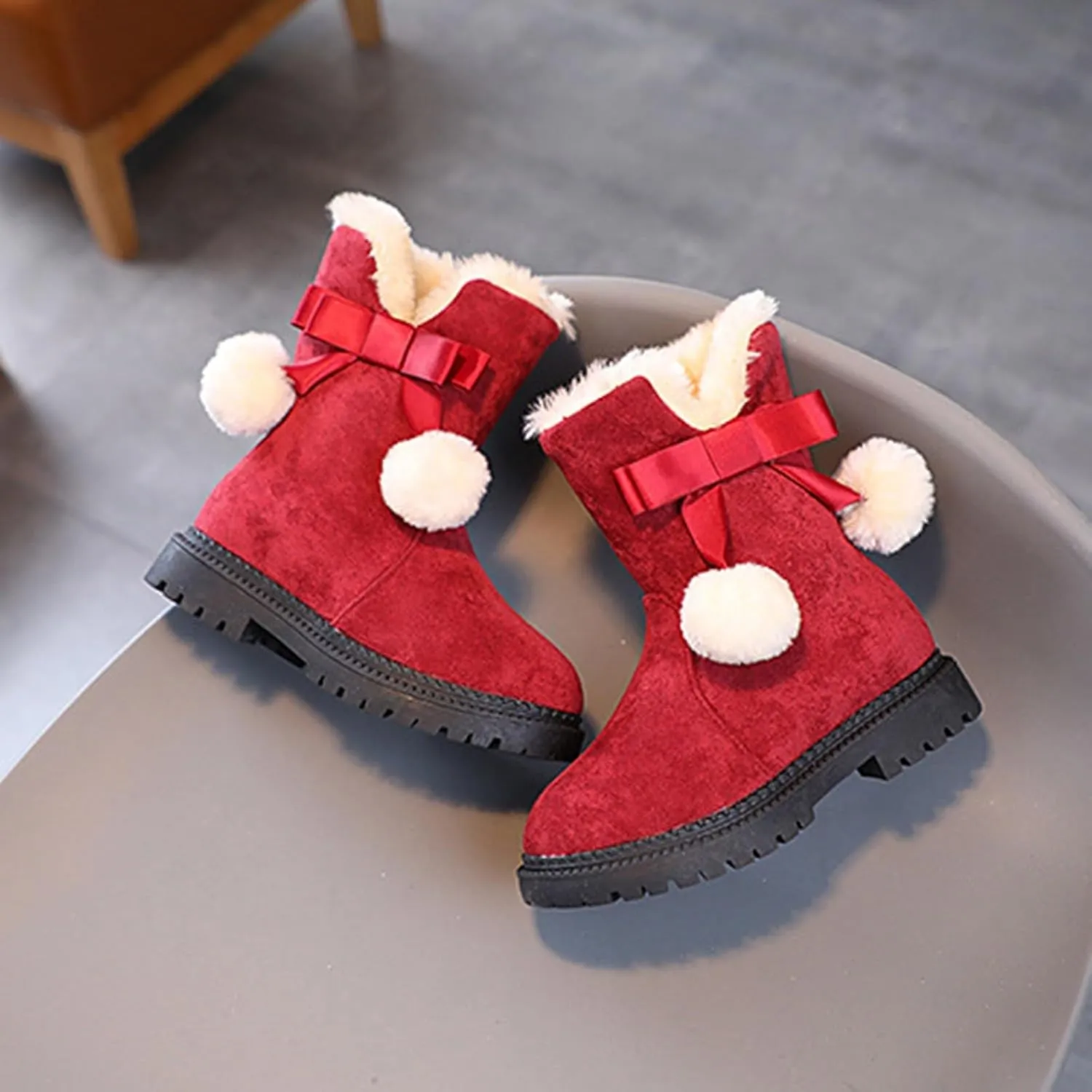 Boots for Girls Boys' Snow Boots Winter Boots Ankle Boots Kid Boots Warm Fur Anti-Slip Shoes Water Resistance Hook Loop Boots