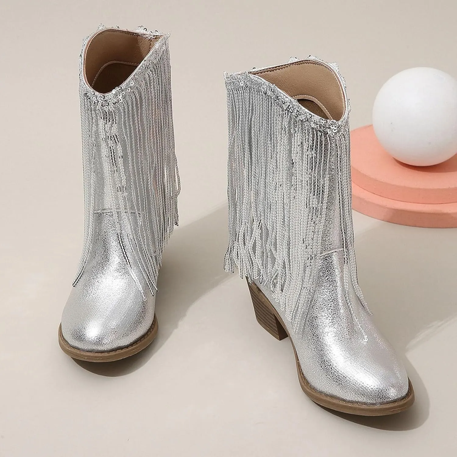 Boots for Girls Cowgirl Mid-Calf Western Fringe Cowboy Toddler Little Kids Big Kids Riding Shoes Birthday Dress Dance Boots