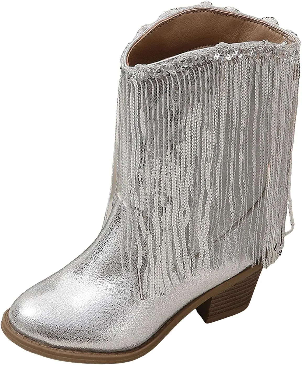 Boots for Girls Cowgirl Mid-Calf Western Fringe Cowboy Toddler Little Kids Big Kids Riding Shoes Birthday Dress Dance Boots