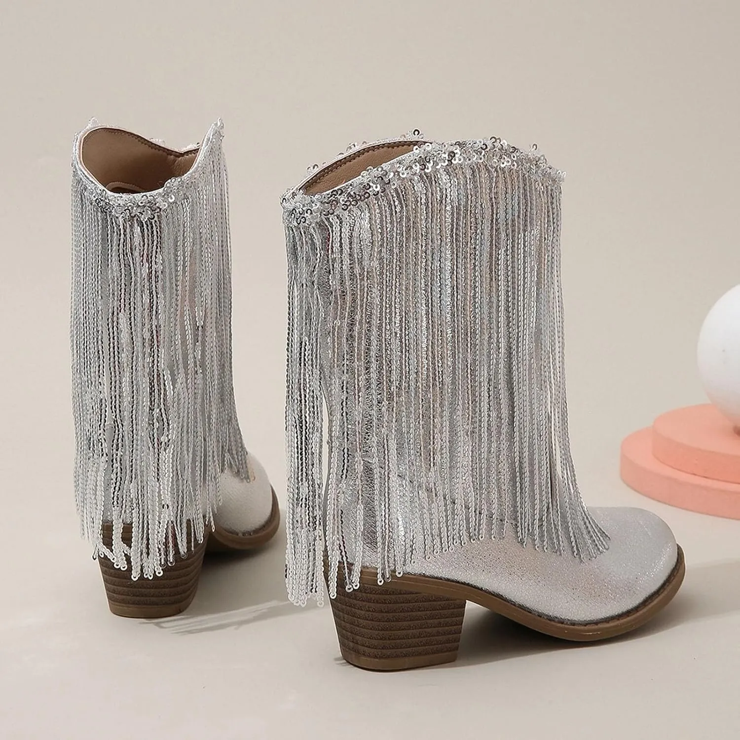 Boots for Girls Cowgirl Mid-Calf Western Fringe Cowboy Toddler Little Kids Big Kids Riding Shoes Birthday Dress Dance Boots