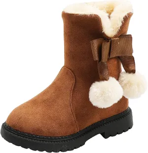 Boots for Girls Winter Low Heels Snow Boots Tassel Sequin Mid Calf Little Kids Big Kids Cowgirl Boots Riding Shoes