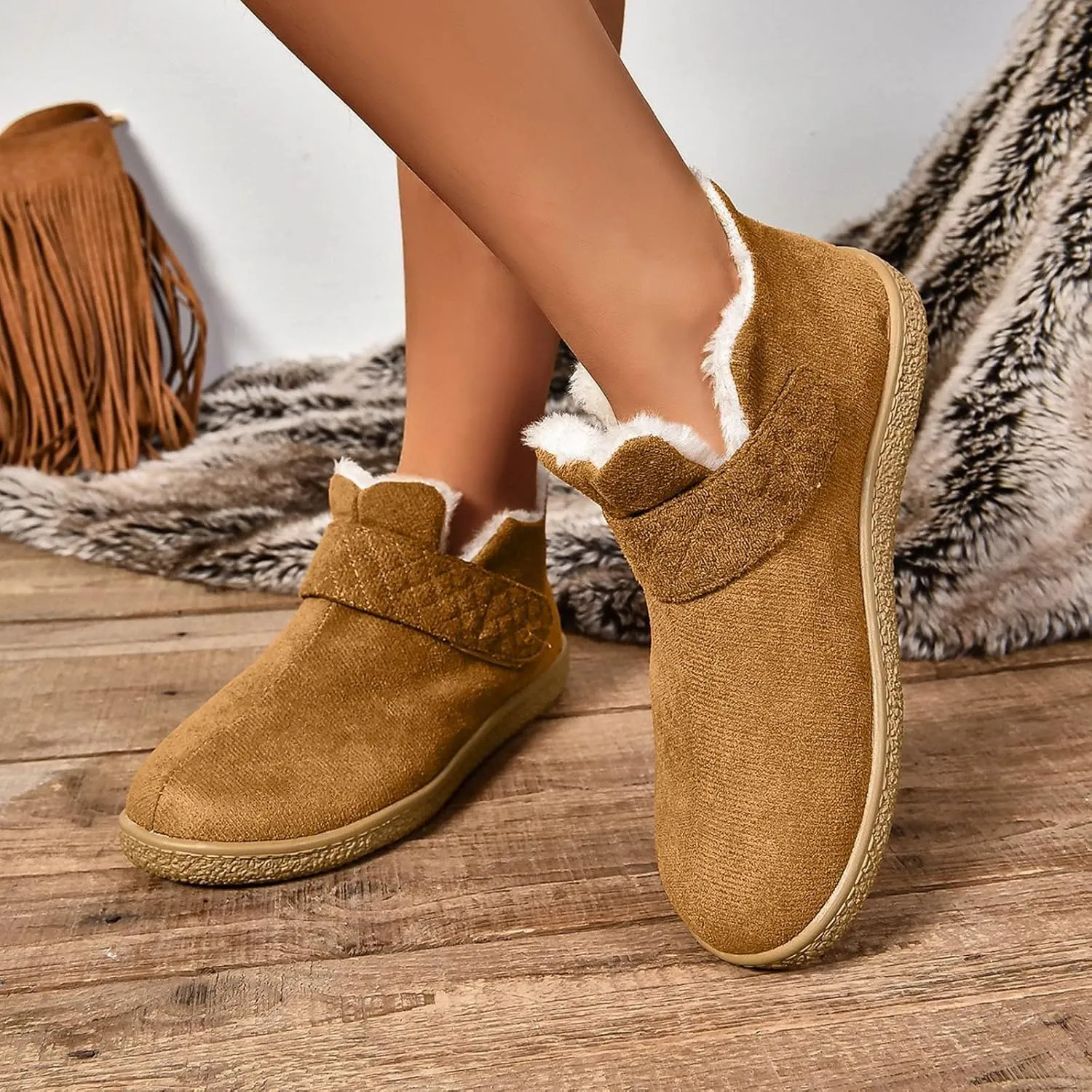 Boots for Women Waterproof Winter Snow Boot Warm Comfortable Fur Lined Insulated Non-Slip Outdoor Lace-Up Mid Calf Booties
