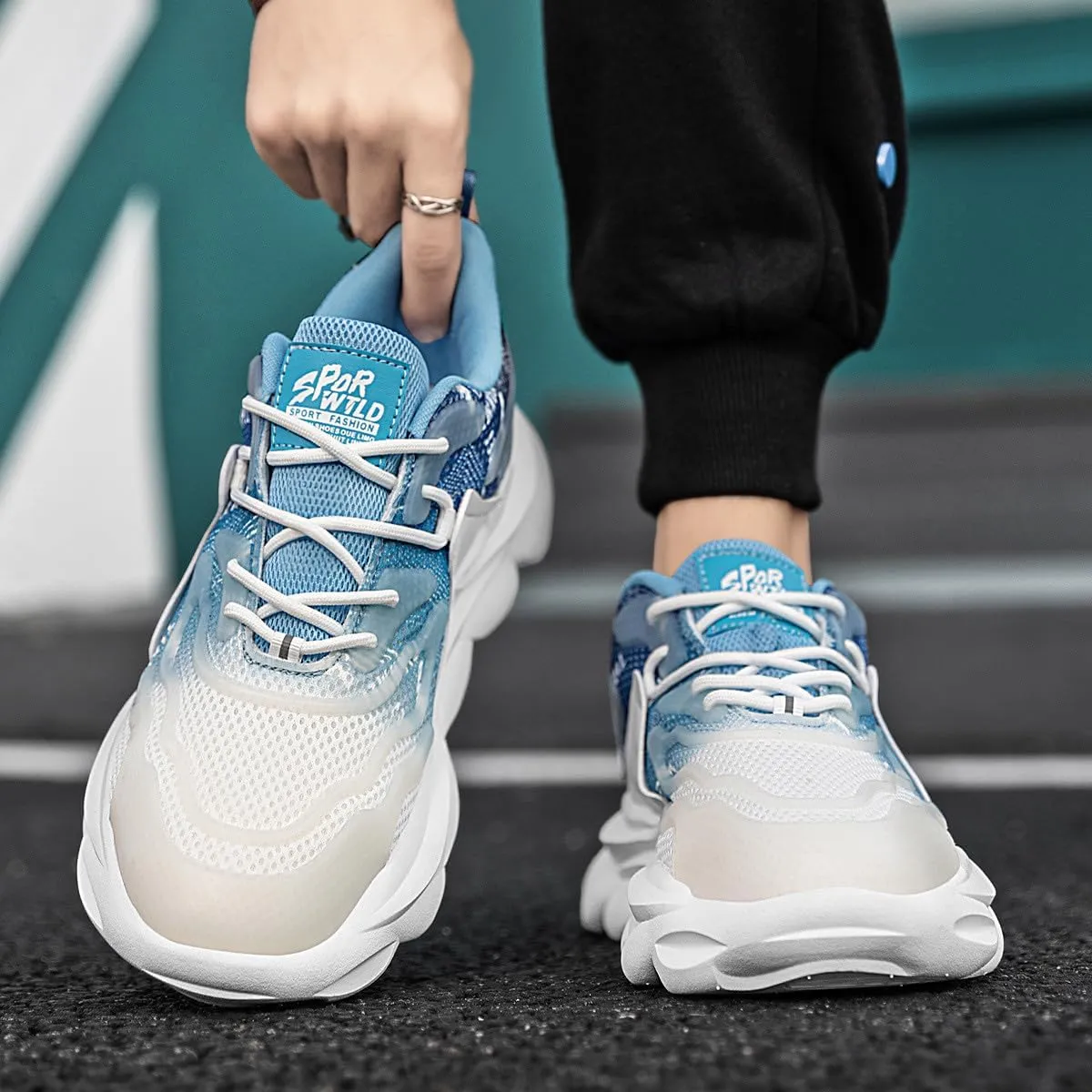 Breathable Mesh Casual Chunky Sneakers Lightweight Road Running Jogging Walking Shoes