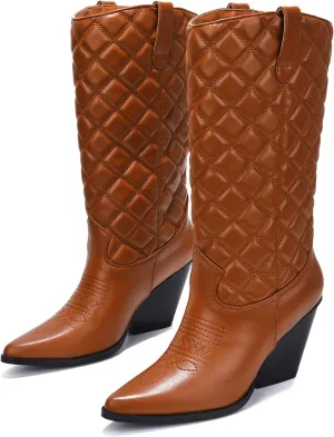 Cape Robbin Belasimo Pointy Toe Block Heel Cowboy Boots