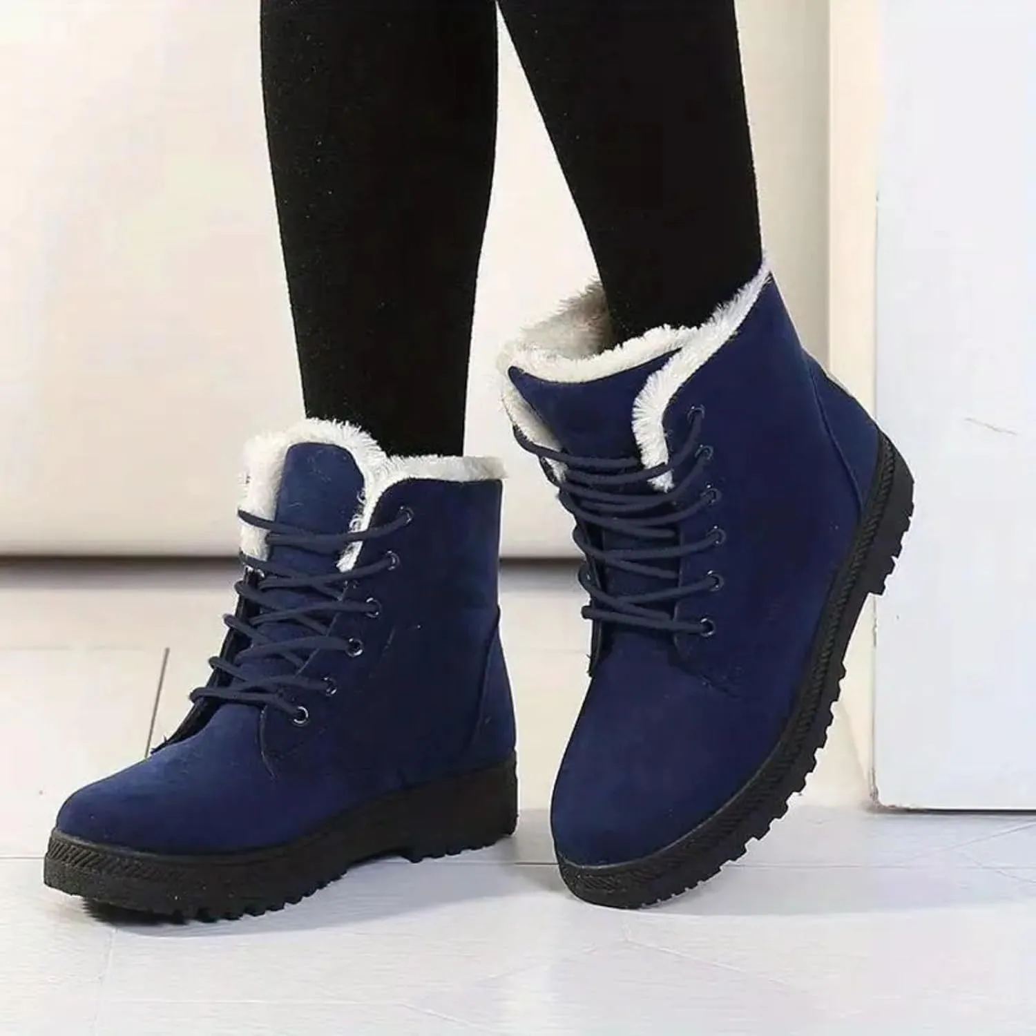 Cathalem Snow Boots for Women Lining Classic Water Resistant Anti-Slip Warm Winter Booties Slip On Short Ankle Boots