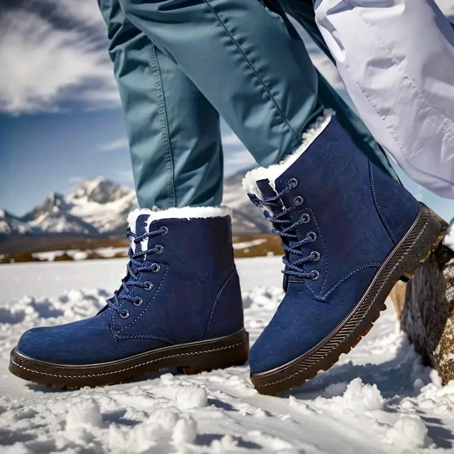 Cathalem Snow Boots for Women Lining Classic Water Resistant Anti-Slip Warm Winter Booties Slip On Short Ankle Boots