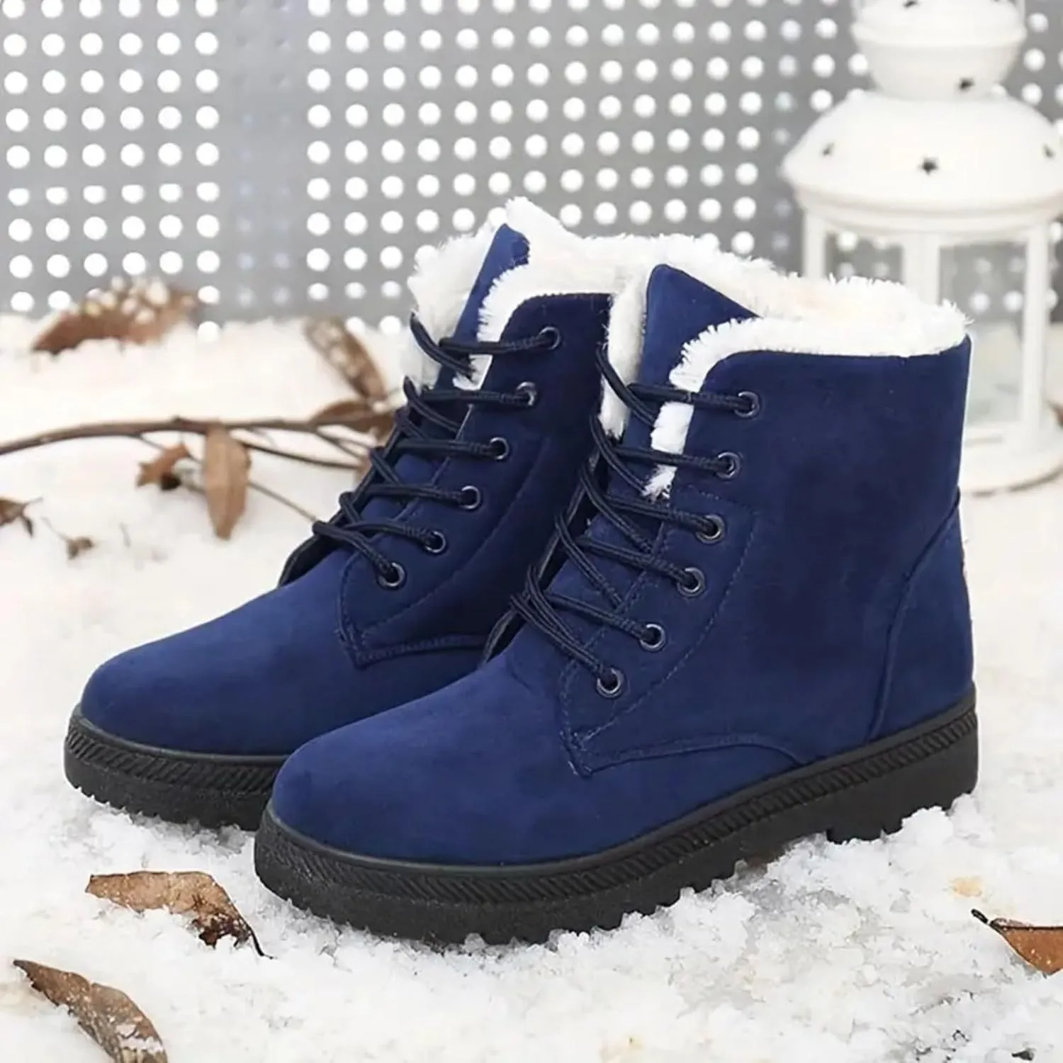 Cathalem Snow Boots for Women Lining Classic Water Resistant Anti-Slip Warm Winter Booties Slip On Short Ankle Boots