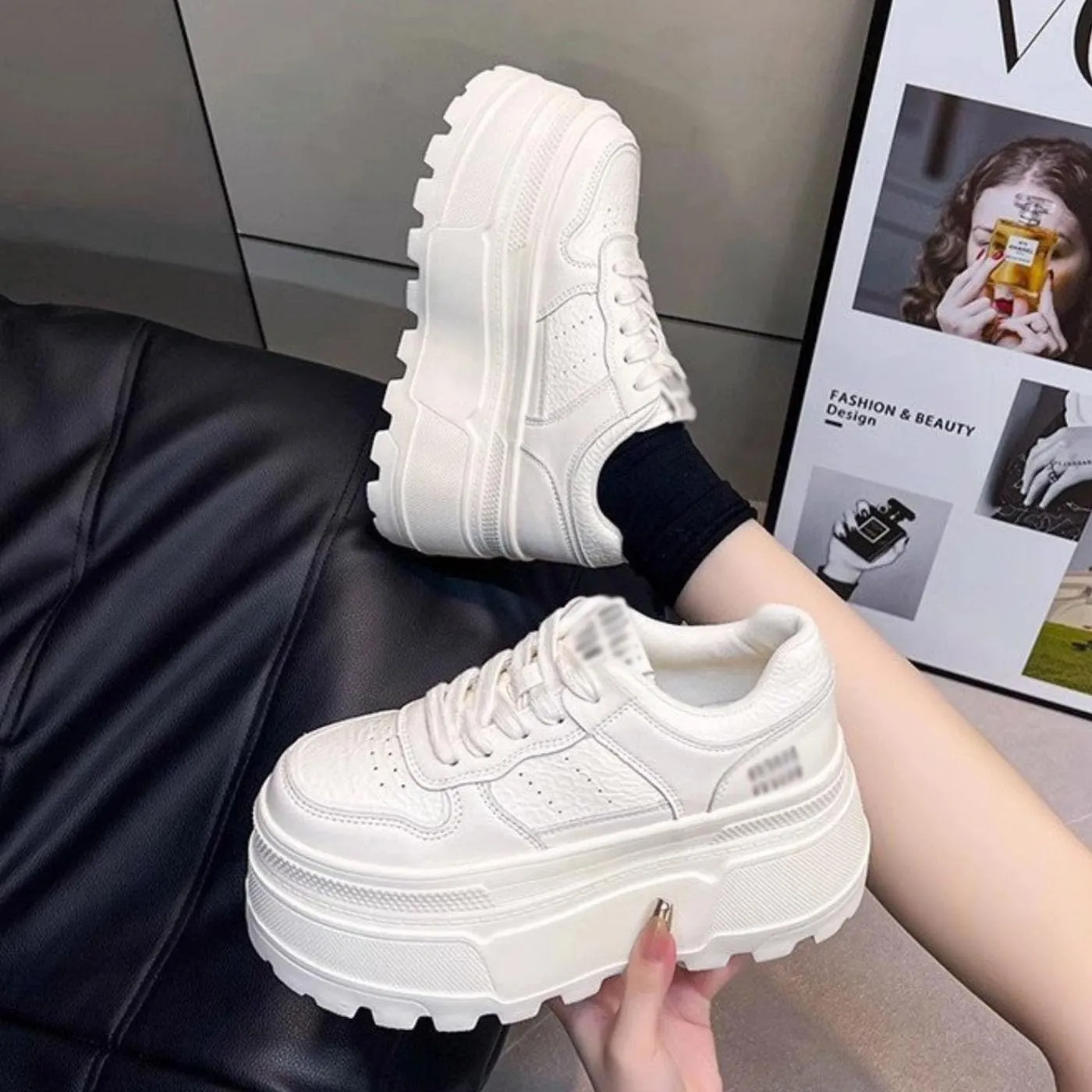 Chunky Sneakers for Women 3-Inch Platform Fashion Casual Shoes Comfortable Walking