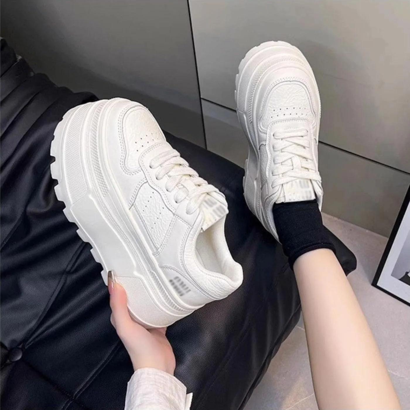 Chunky Sneakers for Women 3-Inch Platform Fashion Casual Shoes Comfortable Walking