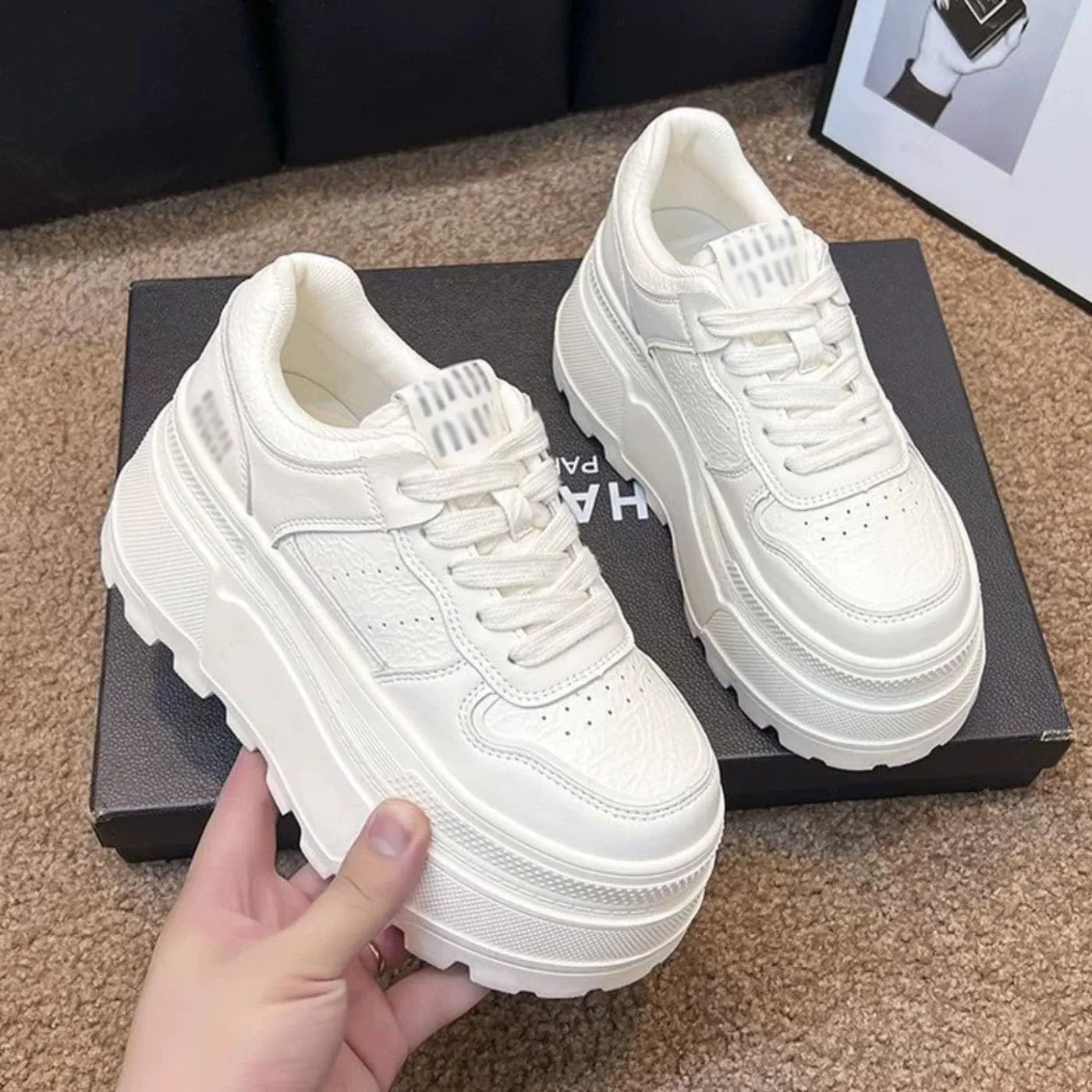 Chunky Sneakers for Women 3-Inch Platform Fashion Casual Shoes Comfortable Walking