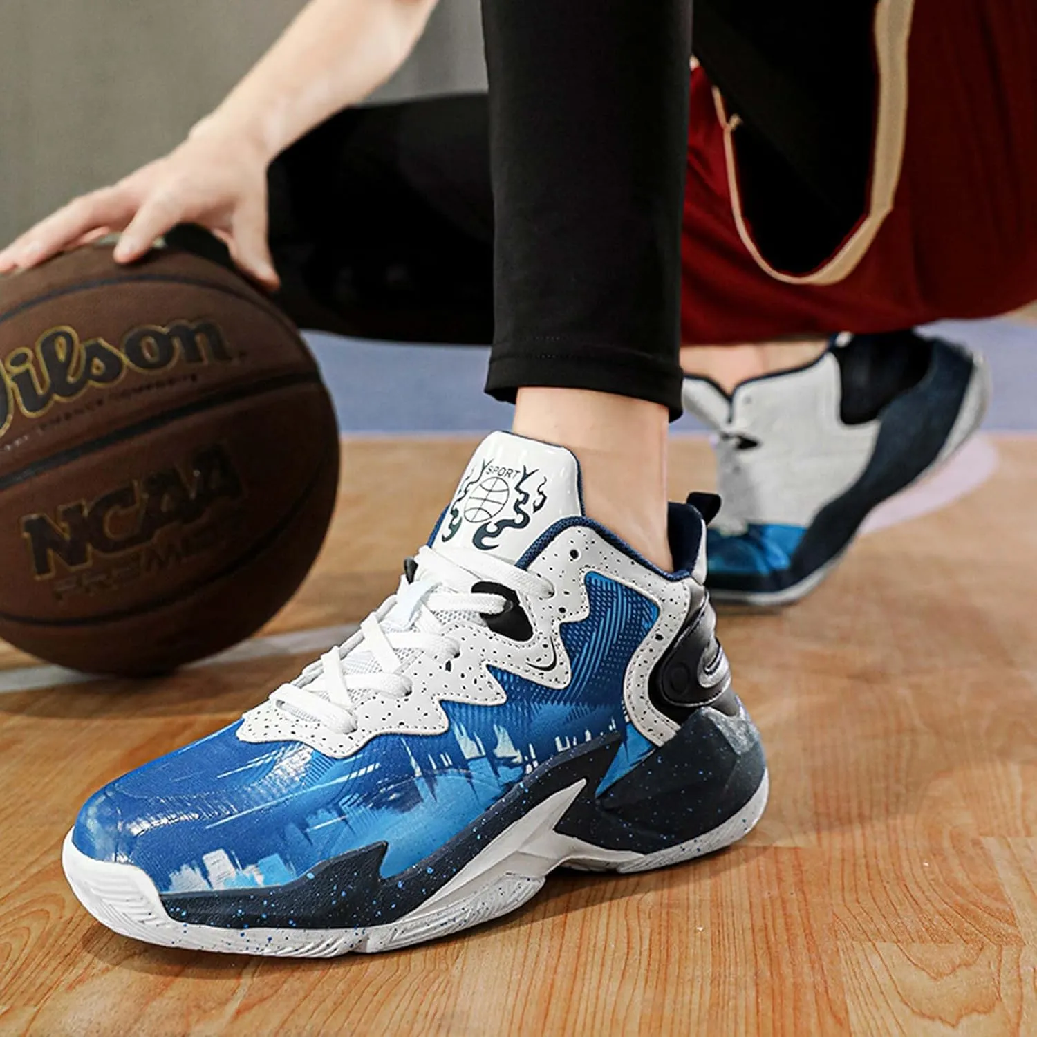 Classic Graffiti for Boys Girls Adults Casual Fashion Breathable Basketball Shoes Lightweight Wide Mesh Walking Shoes Team Sports Shoes Street Training Basketball Shoes dDurable Hiking Jogging Shoes