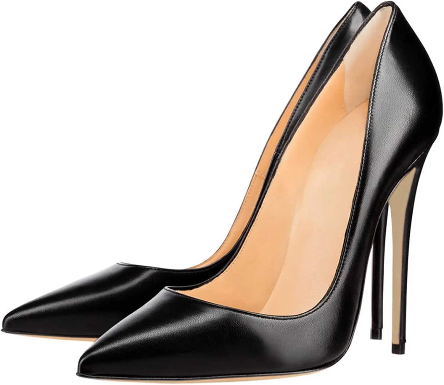 COLETER Women's Sexy Pointed Toe High Heels,4.72 inch/12cm Patent Leather Pumps,Wedding Dress Shoes,Cute Evening Stilettos