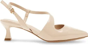 Coutgo Womens Slingback Kitten Heels Closed Pointed Toe Pumps Ankle Strap Comfort Office Dress Shoes