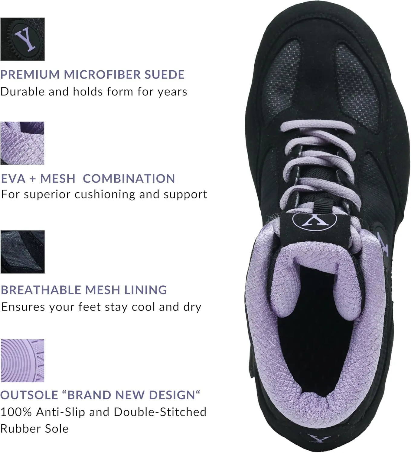 Defiant2 Women’s Wrestling Shoes, 100% Anti-Slip Rubber Sole, Lightweight Boxing Shoes for Women, Durable MMA, Powerlifting, Weightlifting Shoes - Women’s Sizes