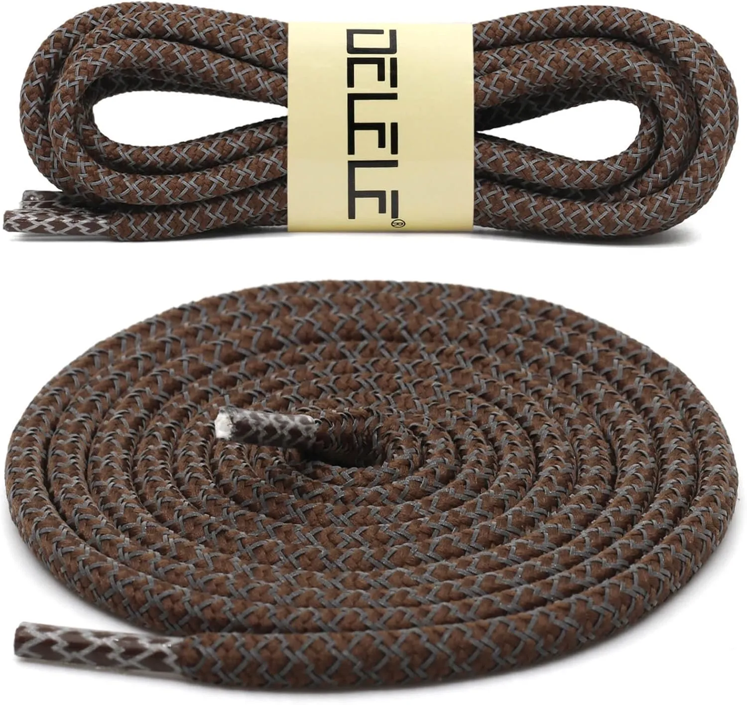 DELELE 2 Pairs 4/25" Thick Round Reflective Shoe Laces Safety Highlight Rope