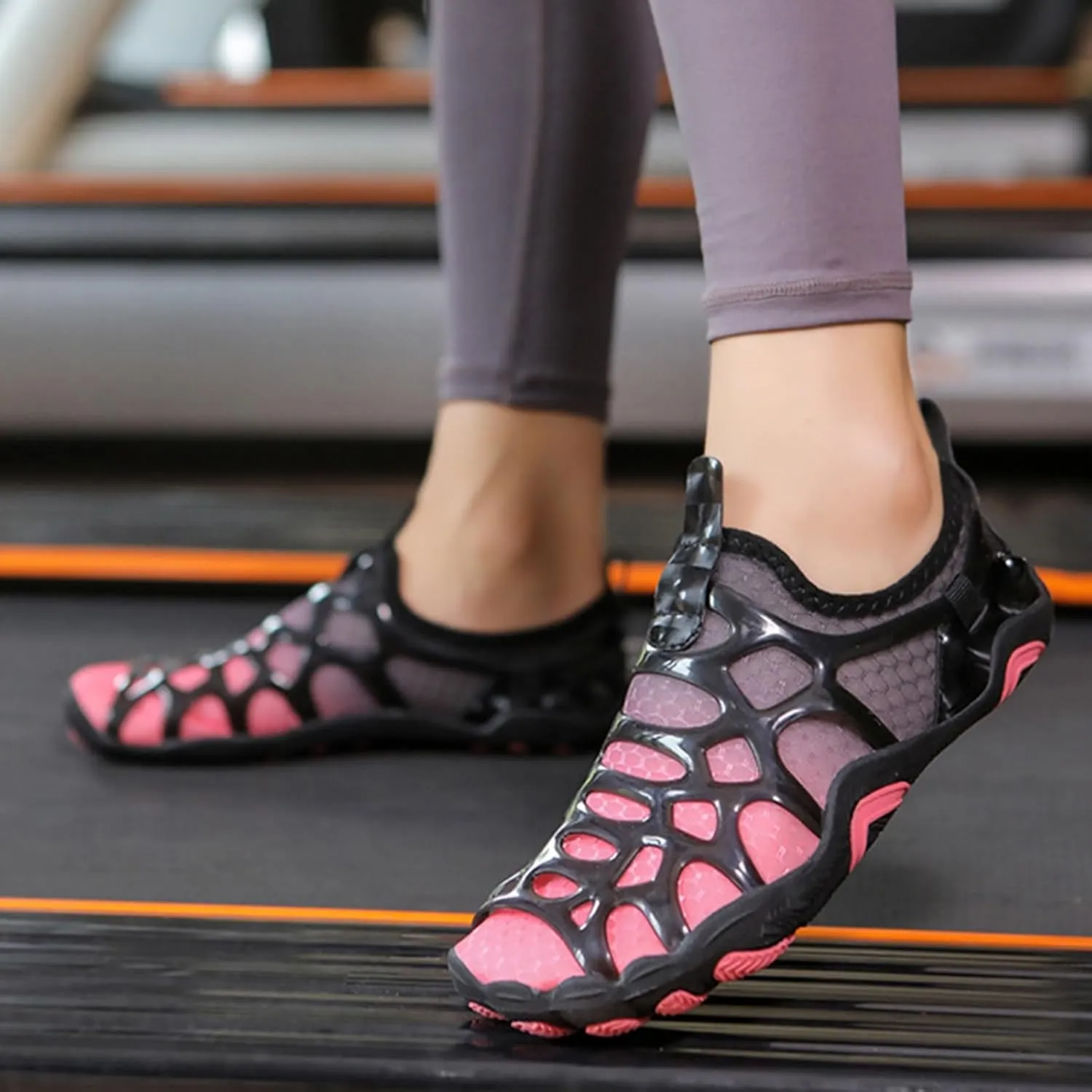 DHAEY Professional Men's Women's Weightlifting Shoes Strong Anti-Slip Low Gang Comfortable Fashion Cross-Trainer Sneaker Deadlift Squat Shoes (Color : Black Rose red, Size : 9.5 Women/8 Men)