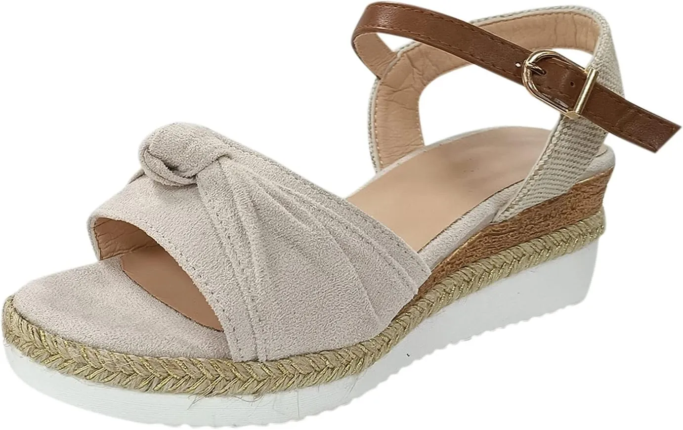 Eduavar Wedge Sandals for Women Summer Dressy Open Toe Ankle Strap Platform Sandals Dress Shoes Comfortable Outdoor Shoes
