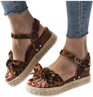 Espadrilles Wedges for Women,Casual Espadrille Platform Sandals Comfort Open Toe Ankle Strappy Studded Flatform Sandal Shoes