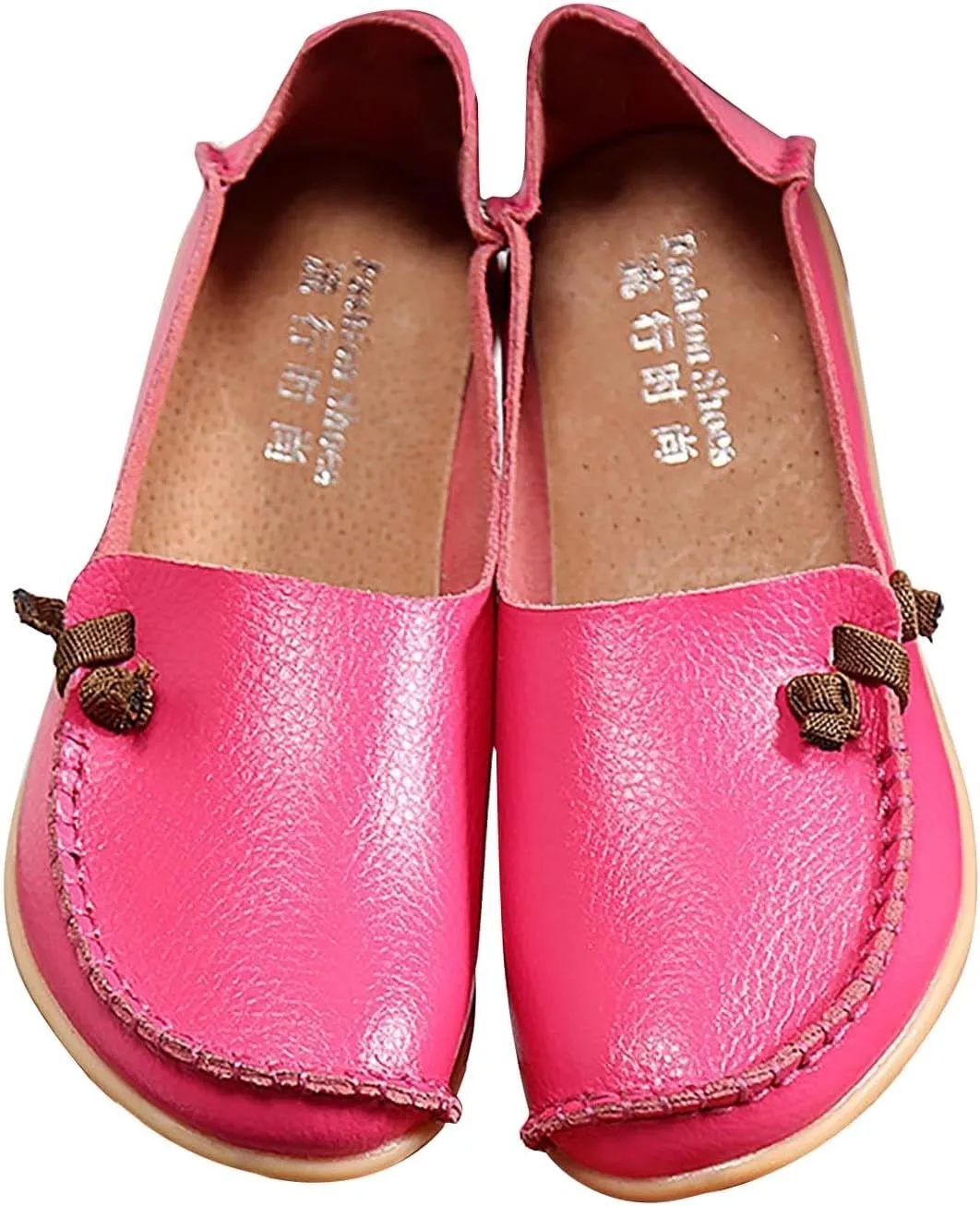 Flats Shoes Women Dressy Comfortable Work Loafers Shoes Wide Width Lightweight Soft Leather Moccasins Cute Walk Flats