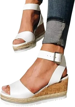 Gibobby Womens Espadrilles Sandals Flats,Women's Platform Sandals Espadrille Wedge Summer Ankle Strap Studded Open Toe Sandal