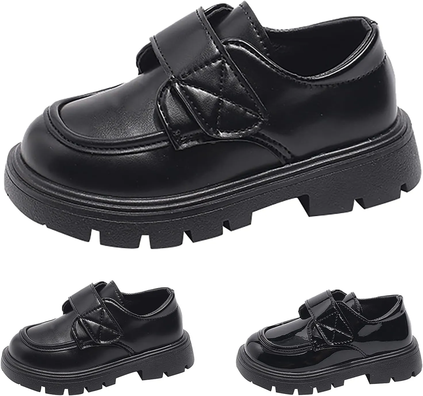 Girls Dress Shoes Chunky Loafers for Girl Platform Heel Leather Flats Round Toe School Uniform Mary Jane Shoes