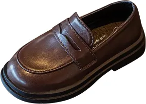 Girls Dress Shoes Chunky Loafers for Girl Platform Penny Loafers Round Toe School Uniform Slip On Oxford Shoes