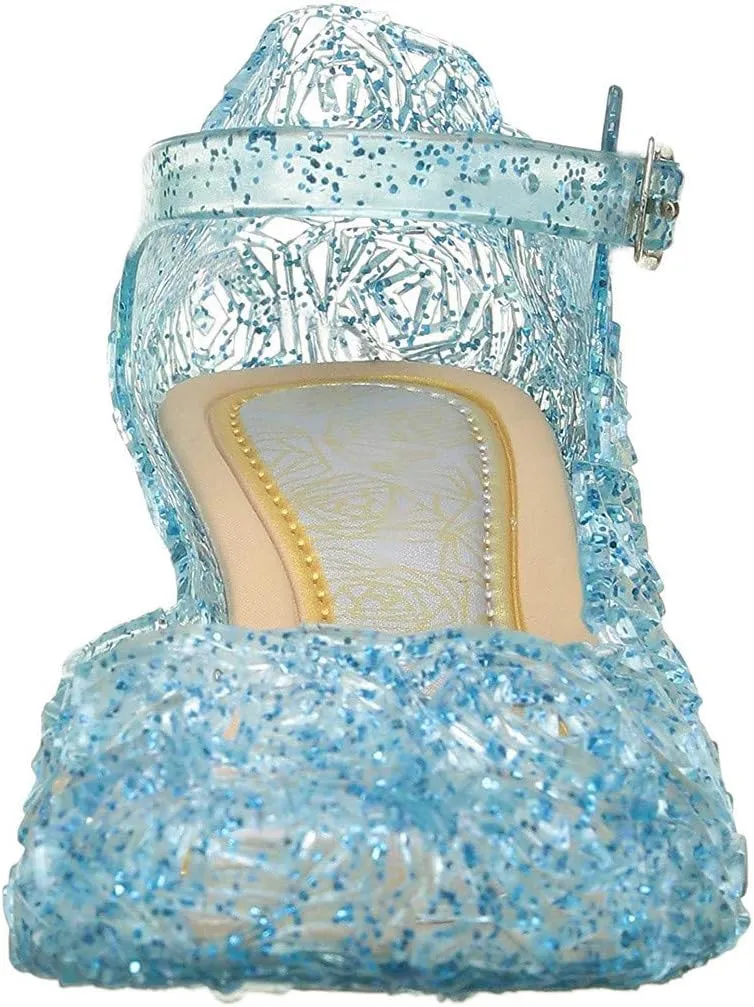 Girls Jelly Sandals Cosplay Dress Up Mary Jane Flats Heels Dance Party Birthday Single Shoes for Kids Toddler