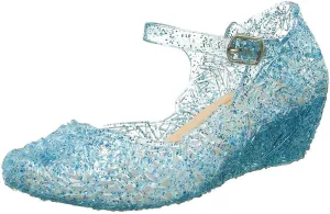 Girls Jelly Sandals Cosplay Dress Up Mary Jane Flats Heels Dance Party Birthday Single Shoes for Kids Toddler