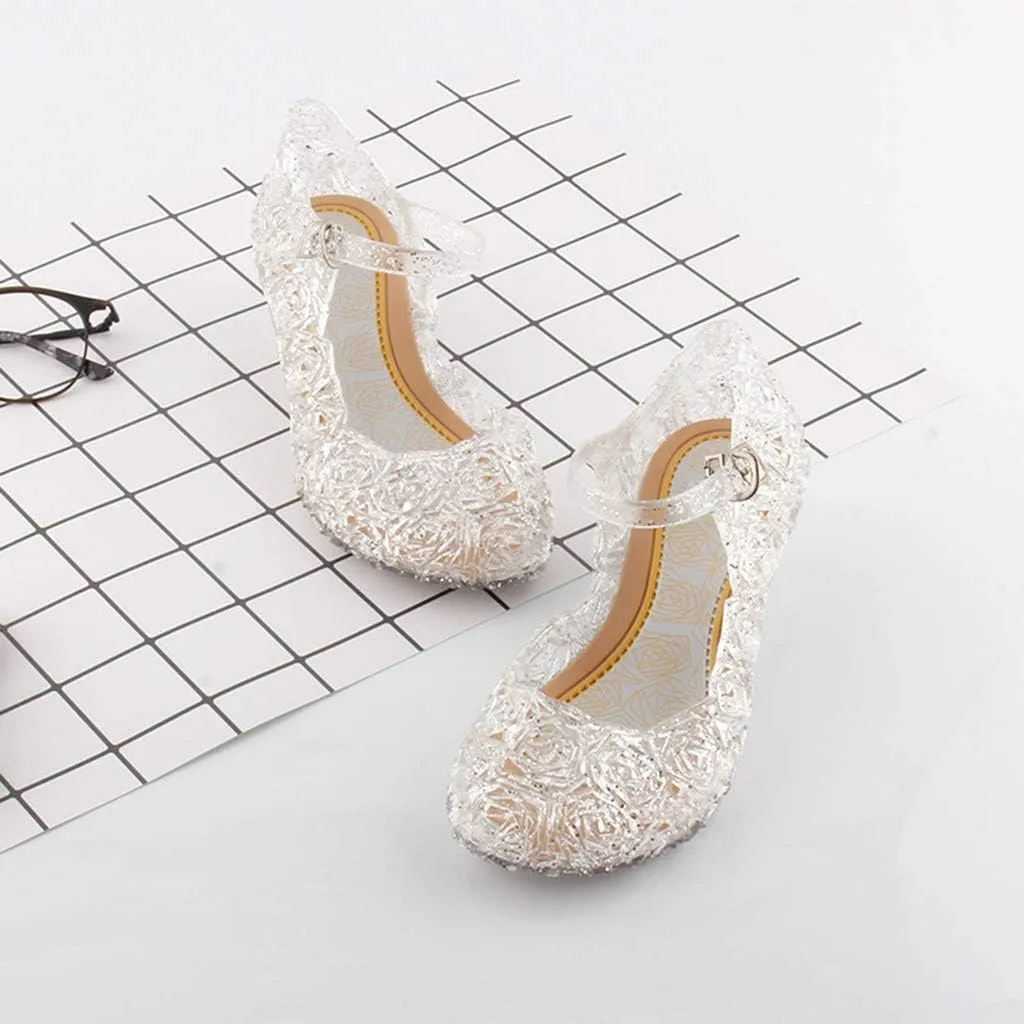 Girls Jelly Sandals Dress Up Mary Jane lats Heels Dance Pary Single Shoes for Kids Toddler Boy Shoes Infant