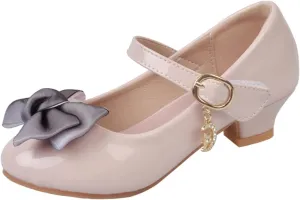 Girls Mary Jane Dress Shoes Pumps Low Heels Flower Bowknot Par𝘁y Wedding Princess 𝐂ommunion Ankle Strap Shoes