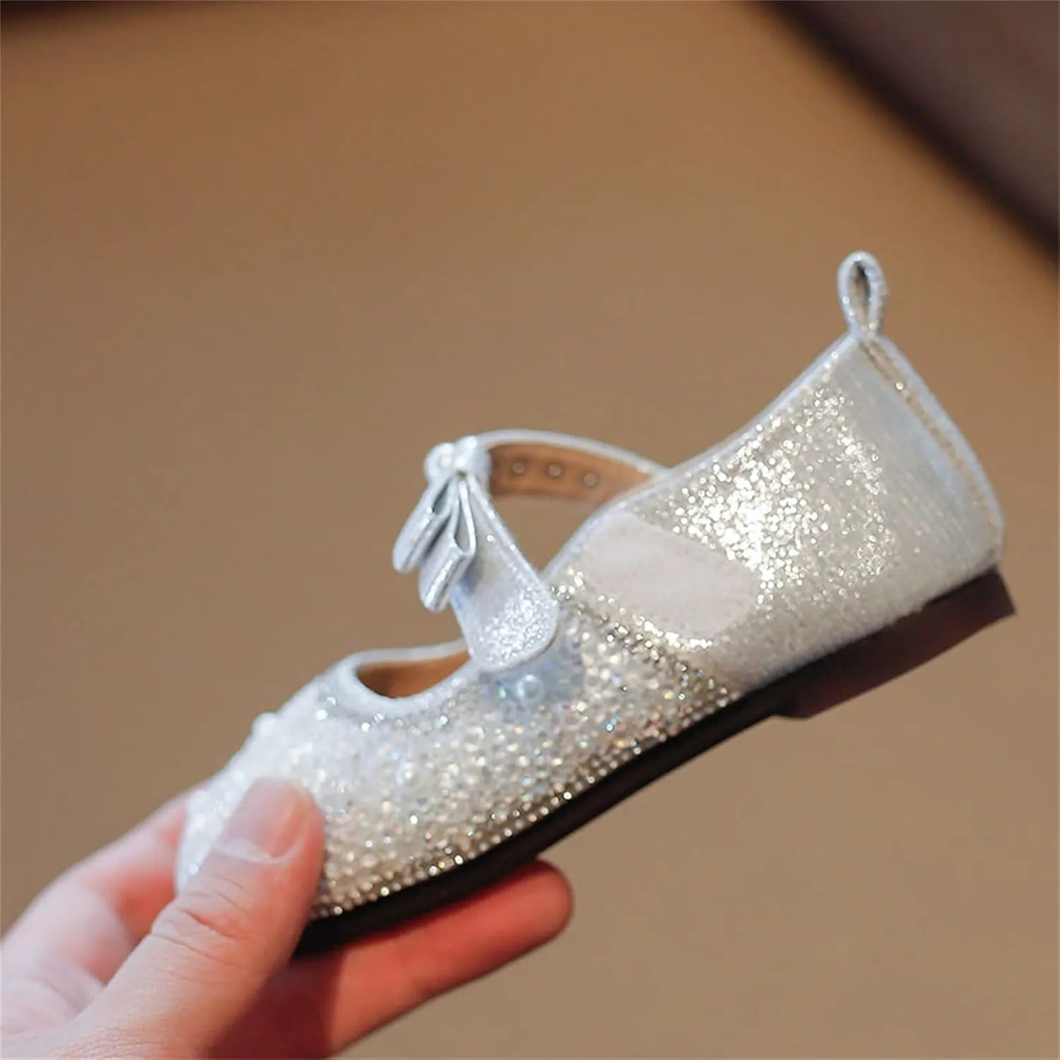 Girls Mary Jane Rhinestone Toddler Dress Shoes Slip On Ballet Flats for Party Wedding Performance School Uniform