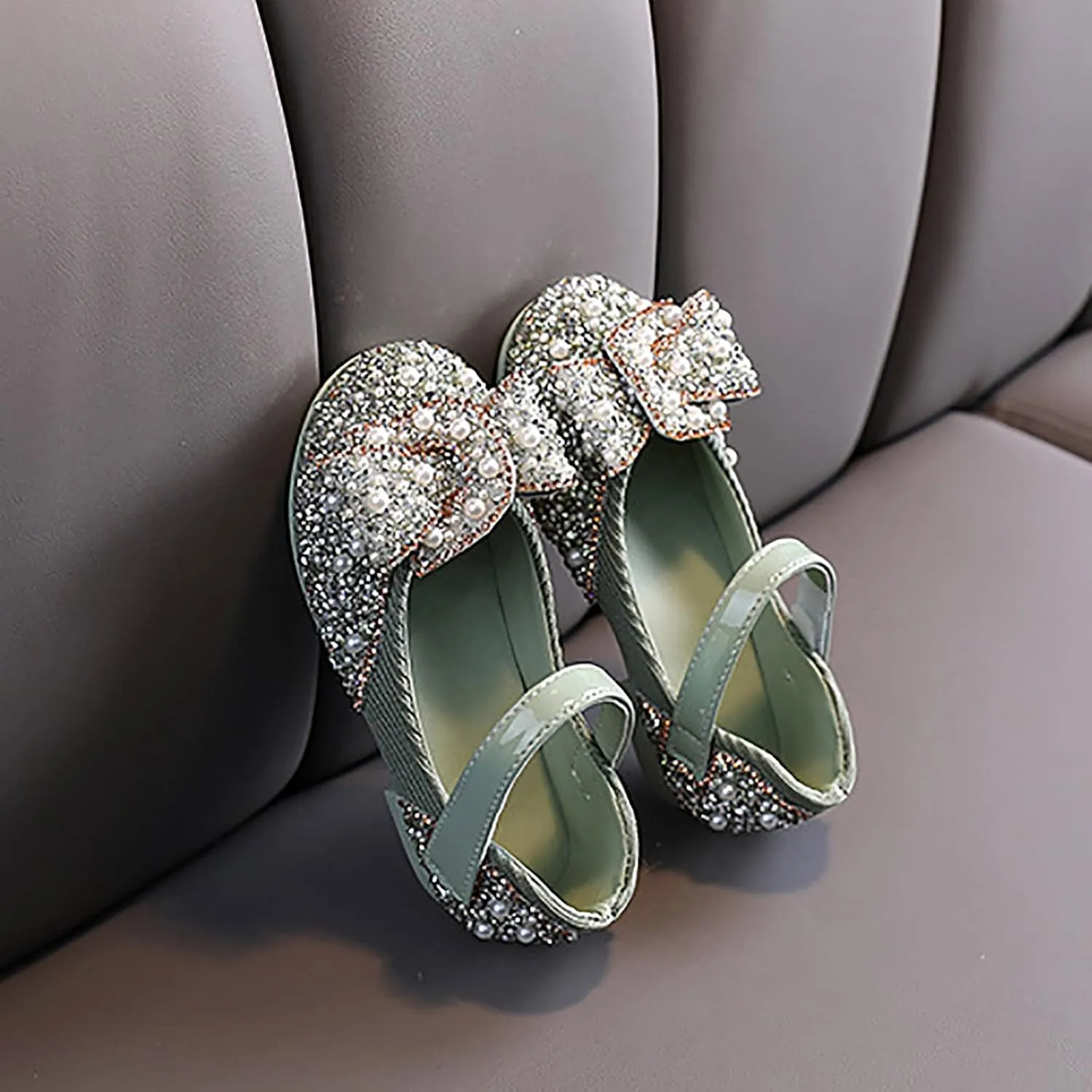 Girls Sandals Closed Toe Heels Strap Closed Toe Bow Girl Shoes Bow Wedding Sandals Toddler Flower Party Shoes