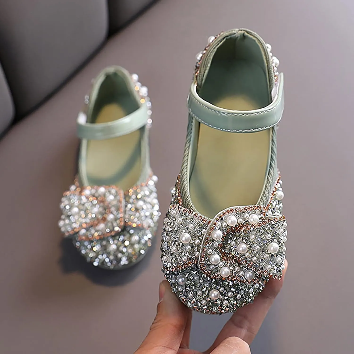 Girls Sandals Closed Toe Heels Strap Closed Toe Bow Girl Shoes Bow Wedding Sandals Toddler Flower Party Shoes