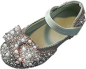 Girls Sandals Closed Toe Heels Strap Closed Toe Bow Girl Shoes Bow Wedding Sandals Toddler Flower Party Shoes