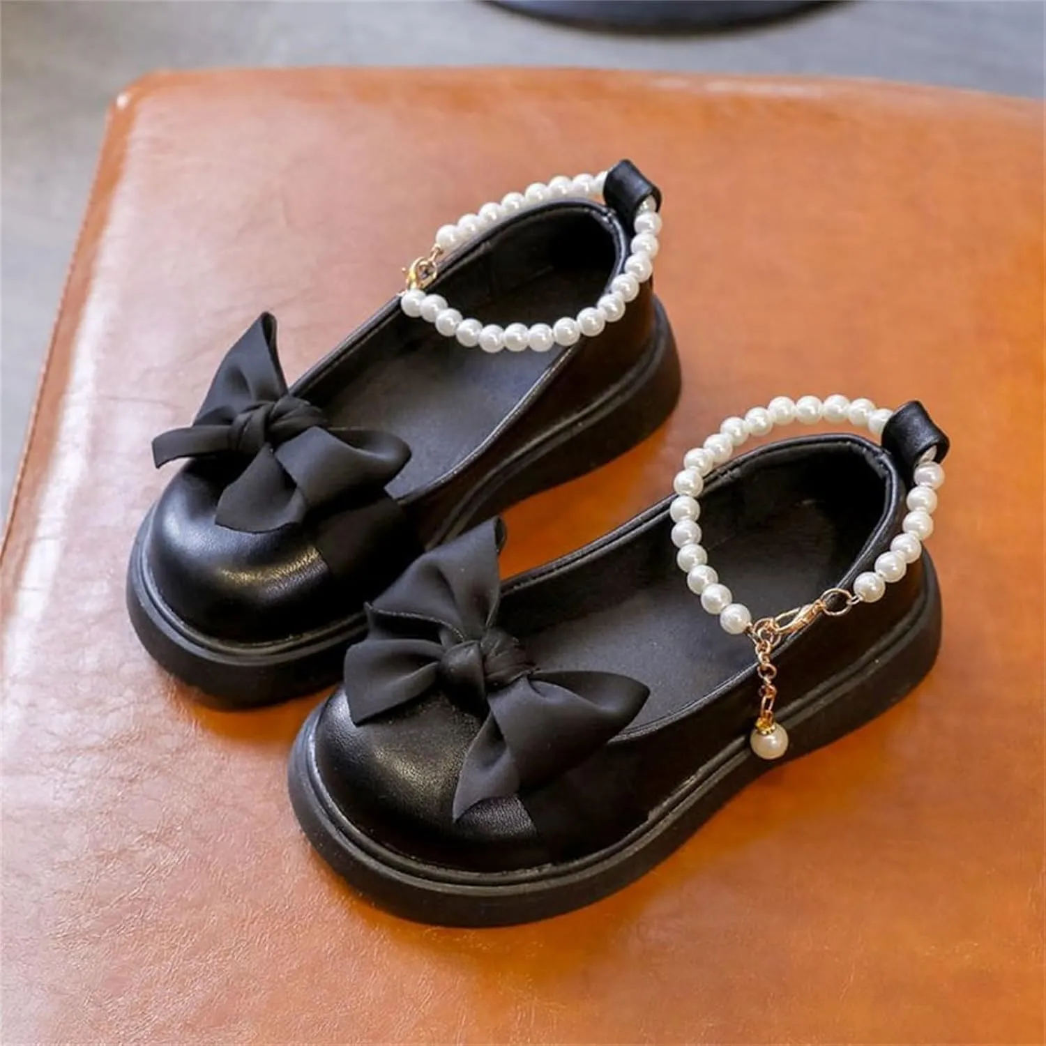 Girls Shoes Platform Toddler Kid Dress Shoes Cute Bowknot Pearls Mary Jane Flower Baby Wedding Birthday Party Prom