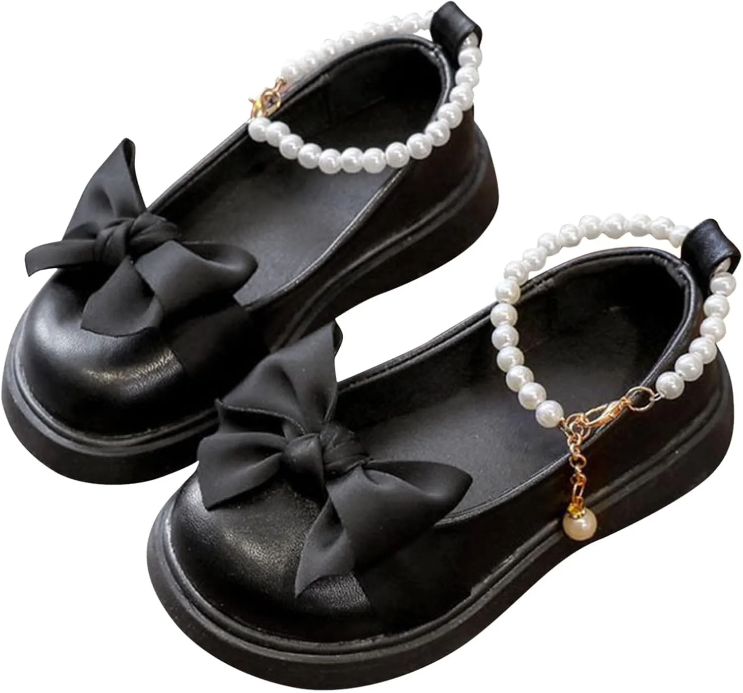 Girls Shoes Platform Toddler Kid Dress Shoes Cute Bowknot Pearls Mary Jane Flower Baby Wedding Birthday Party Prom