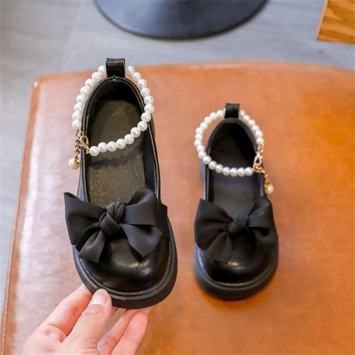 Girls Shoes Platform Toddler Kid Dress Shoes Cute Bowknot Pearls Mary Jane Flower Baby Wedding Birthday Party Prom