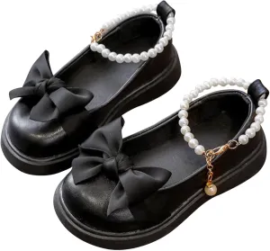 Girls Shoes Platform Toddler Kid Dress Shoes Cute Bowknot Pearls Mary Jane Flower Baby Wedding Birthday Party Prom