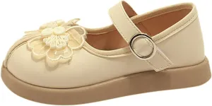 IWIHMIV Toddler Girl Casual Dress Shoe Non Slip Little Girl School Shoes for Wedding Party Leather Mary Jane Shoes