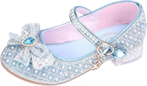 IWIHMIV Toddler Girl Mary Jane Shoes Little Girl Low Heels Dress Up Princess School Shoes for Wedding Party
