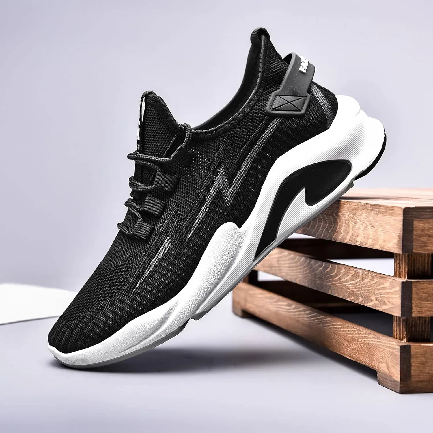 Jogging Walking Sneakers for Men Lace Up Lightweight Breathable Fashion Sneaker Arch Support Plantar Fasciitis