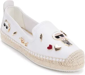 KARL LAGERFELD womens Michaela Slip on Embellished Flat Espadrille