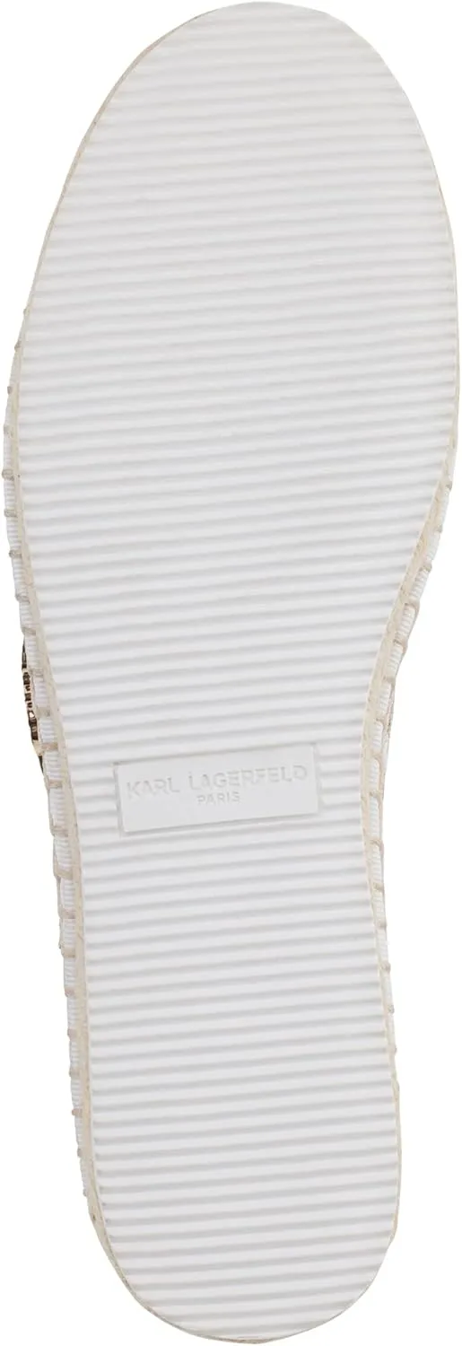 KARL LAGERFELD womens Michaela Slip on Embellished Flat Espadrille